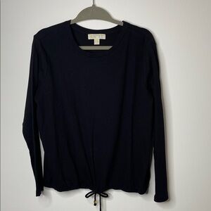 Michael Kors Black Long Sleeve Waffle Top Size Large